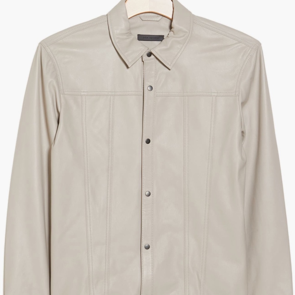 John Varvatos leather shirt jacket